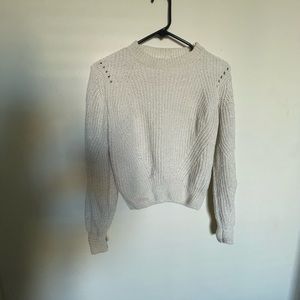 Cropped Knit White Sweater